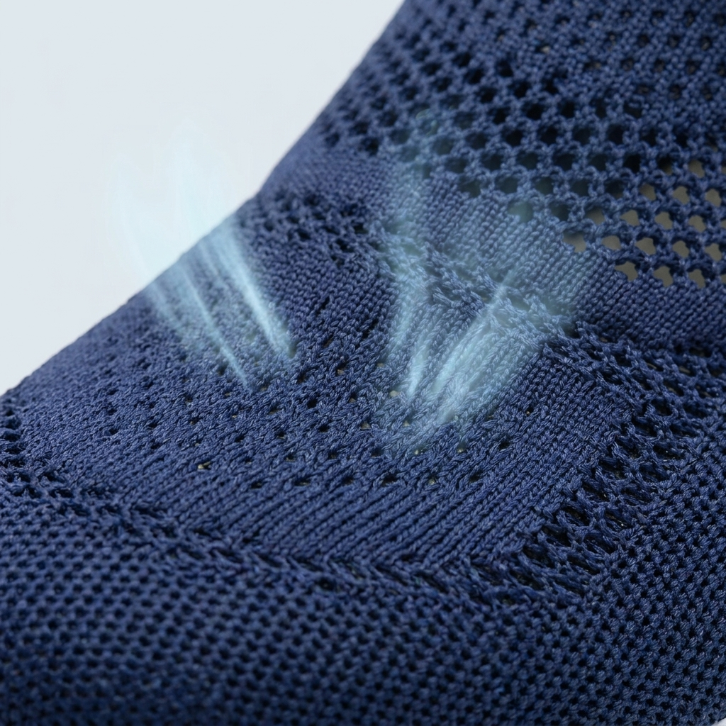 Perforated breathable mesh upper close-up
