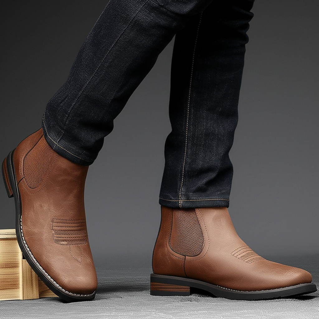 Leather Ankle Boot for Men - Timeless Design for Casual and Formal Wear