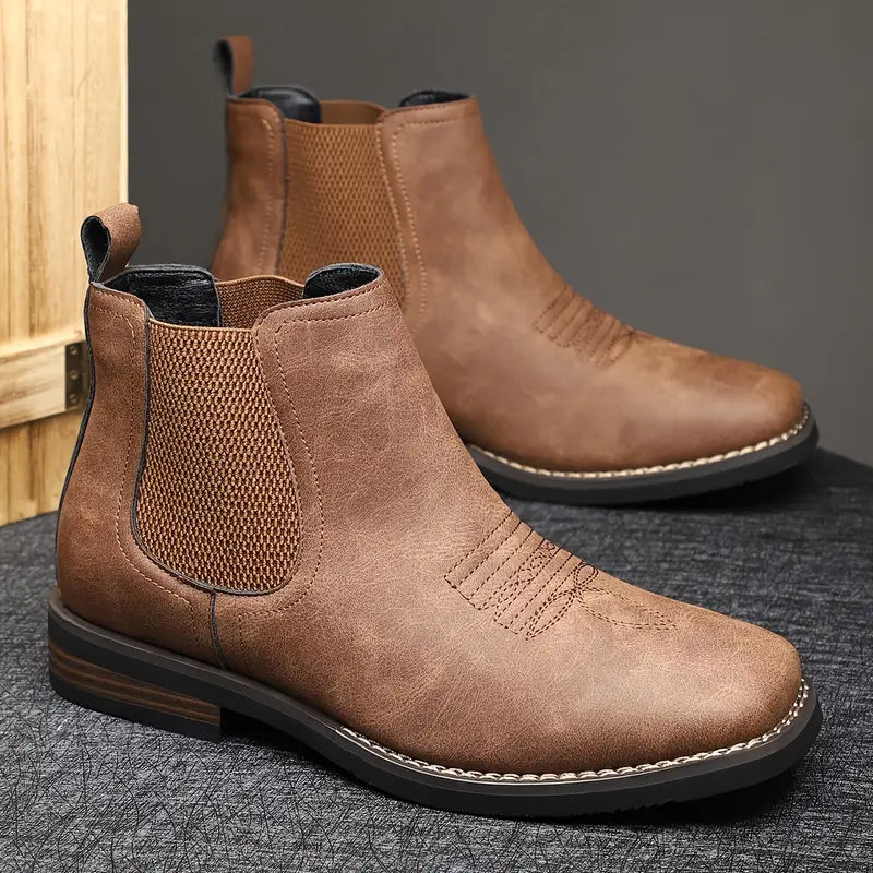 Leather Ankle Boot for Men - Timeless Design for Casual and Formal Wear