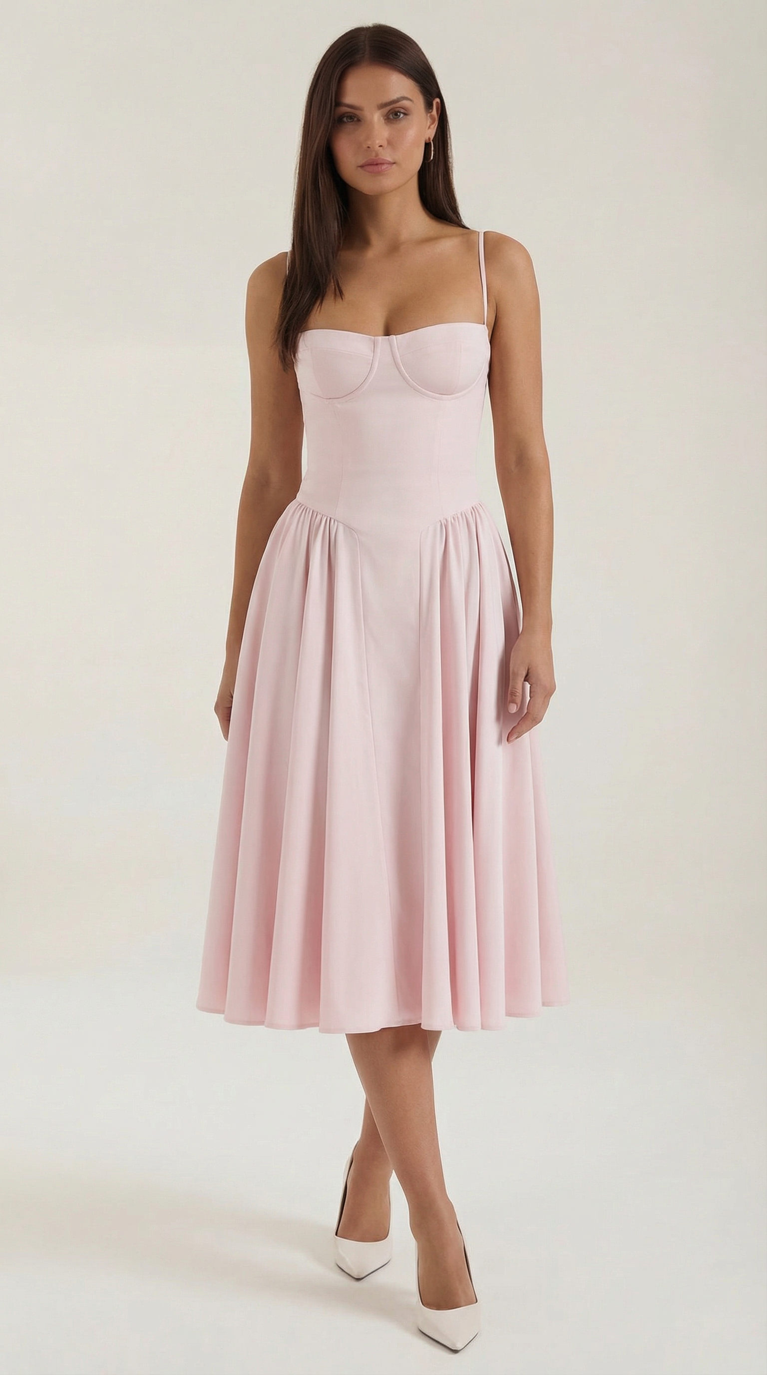 Corset Midi Dress in Elegant Fabric - Perfect for Formal Events and Special Occasions