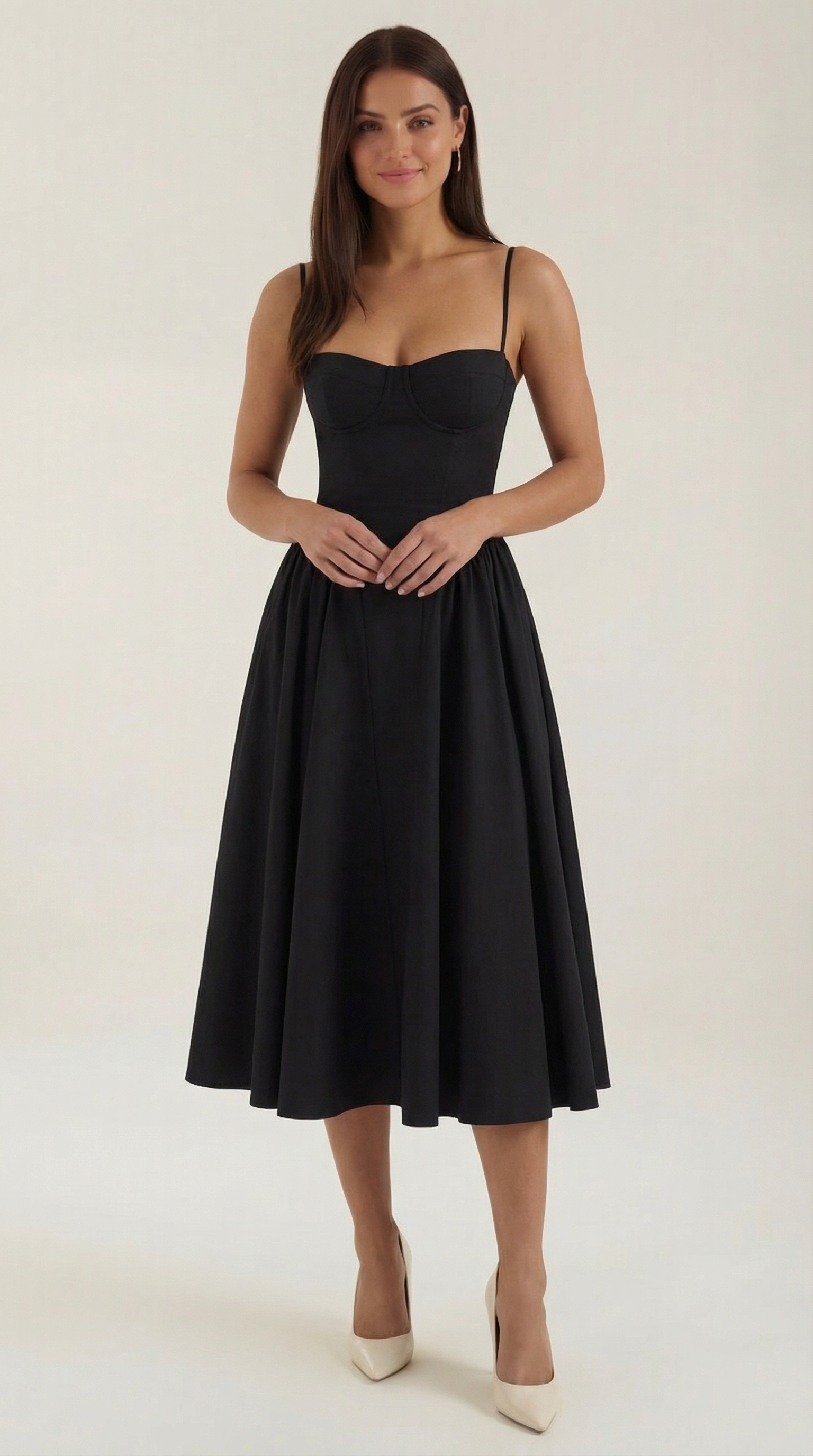 Corset Midi Dress in Elegant Fabric - Perfect for Formal Events and Special Occasions