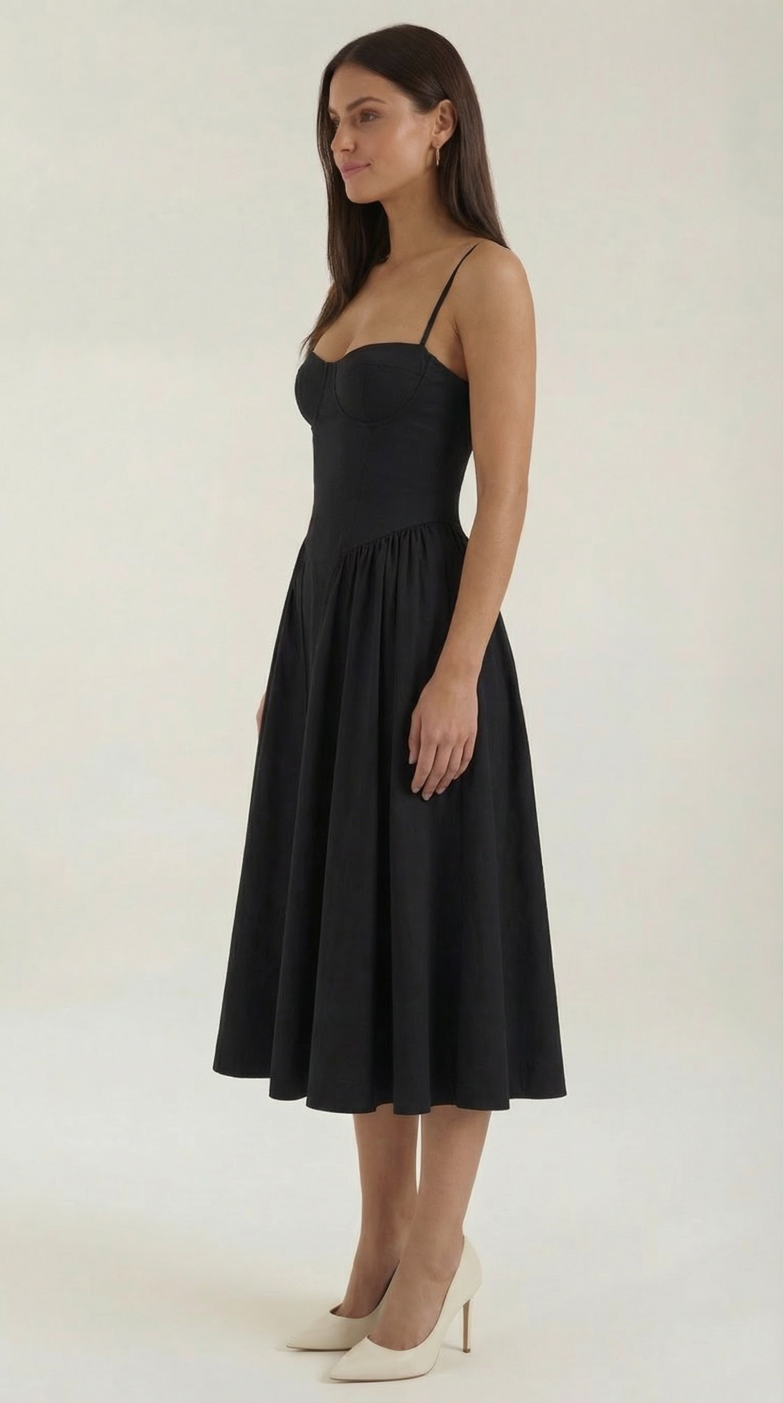 Corset Midi Dress in Elegant Fabric - Perfect for Formal Events and Special Occasions