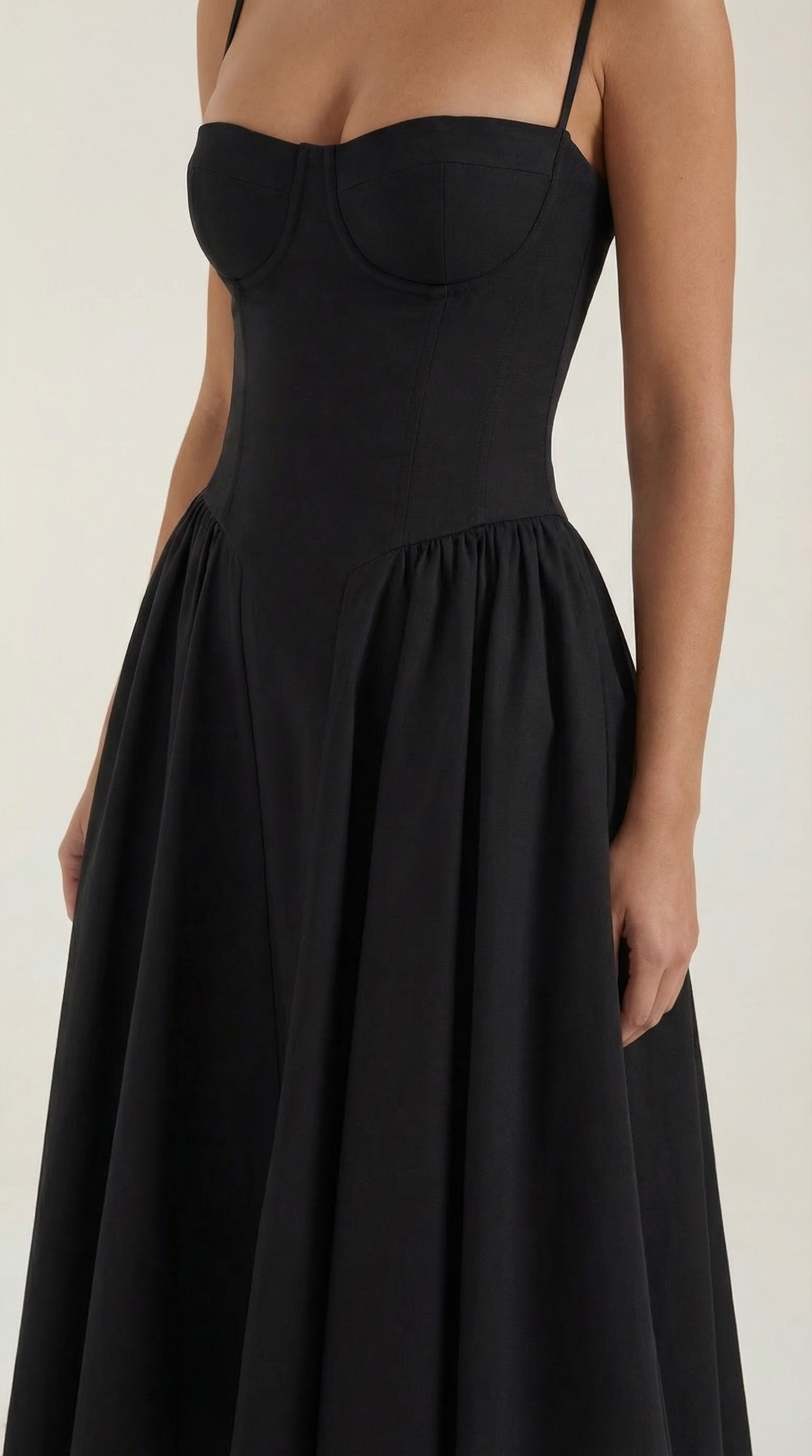 Corset Midi Dress in Elegant Fabric - Perfect for Formal Events and Special Occasions