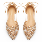 Elegant Wedding Shoes in Gold Lace-Up Design – Bridal, Formal Events