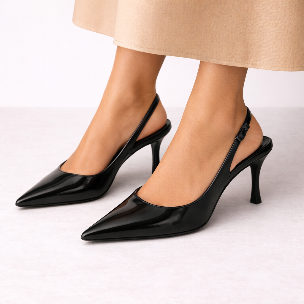 Elegante Schwarze Slingback Heels für Damen – Büro, Abendveranstaltung