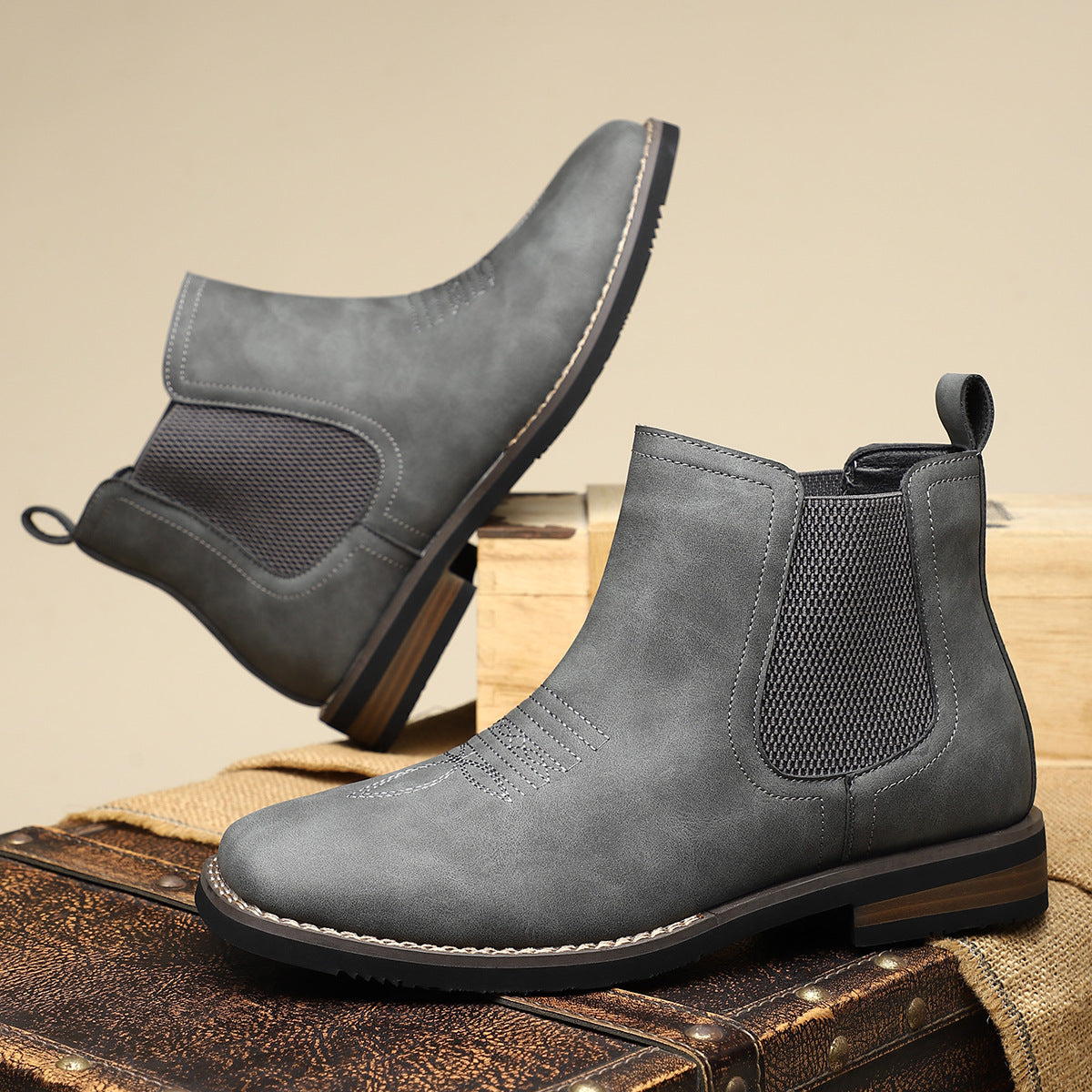 Leather Ankle Boot for Men - Timeless Design for Casual and Formal Wear