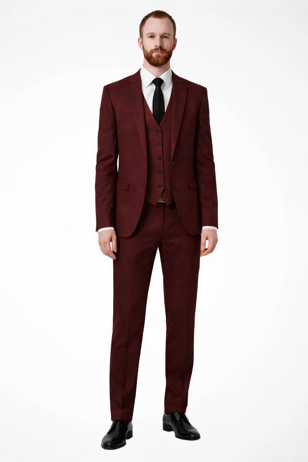 Men's Linen Three-Piece Wedding Suit Set - Blazer, Trousers, Waistcoat