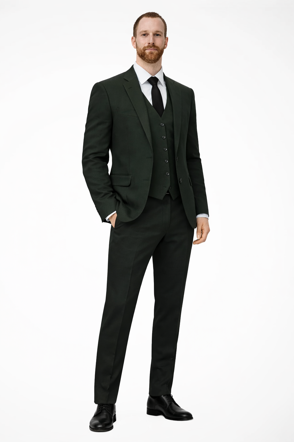 Men's Linen Three-Piece Wedding Suit Set - Blazer, Trousers, Waistcoat