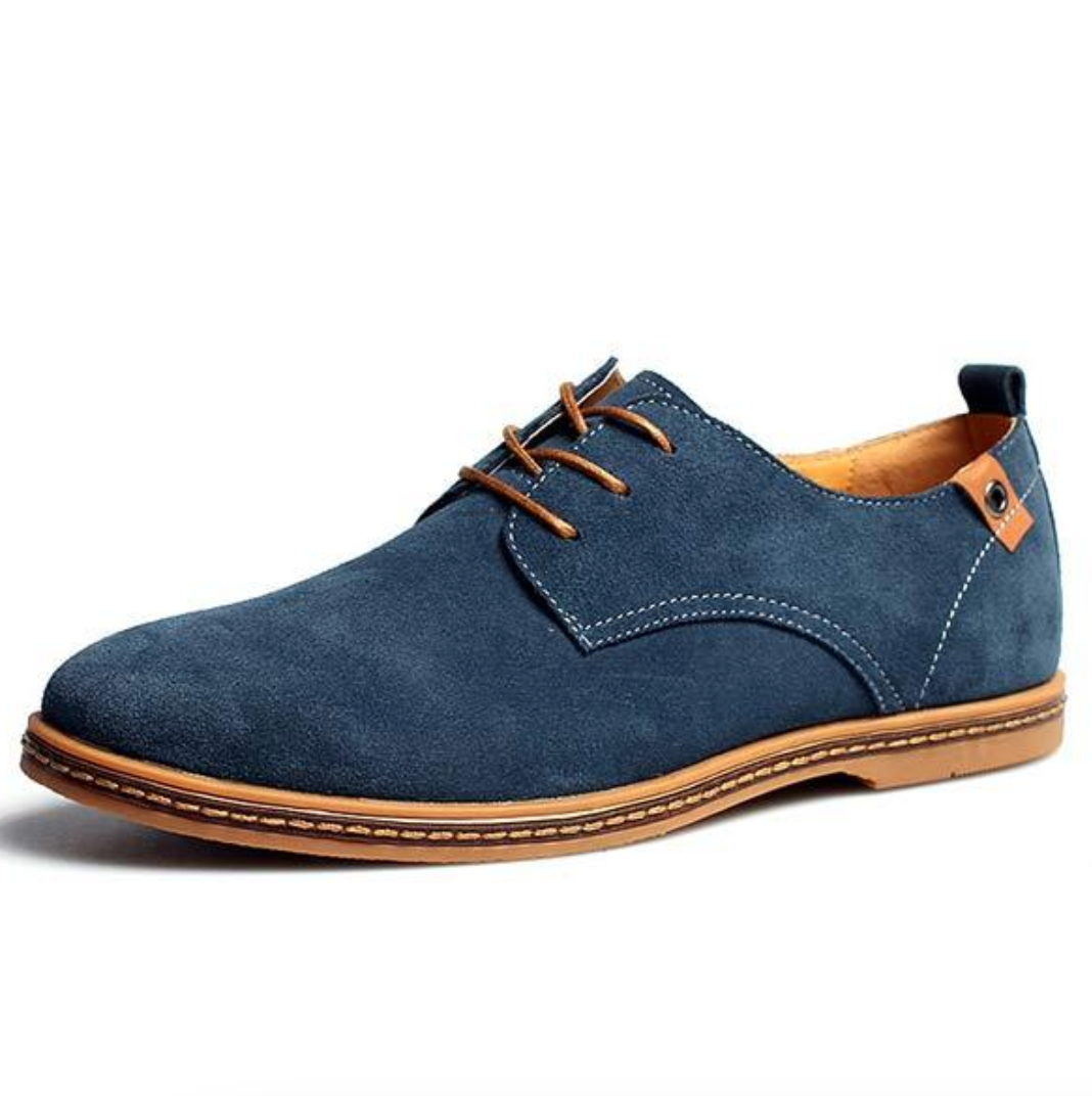 Heren Derby Schoenen Suède Met Vetersluiting – Casual, Office