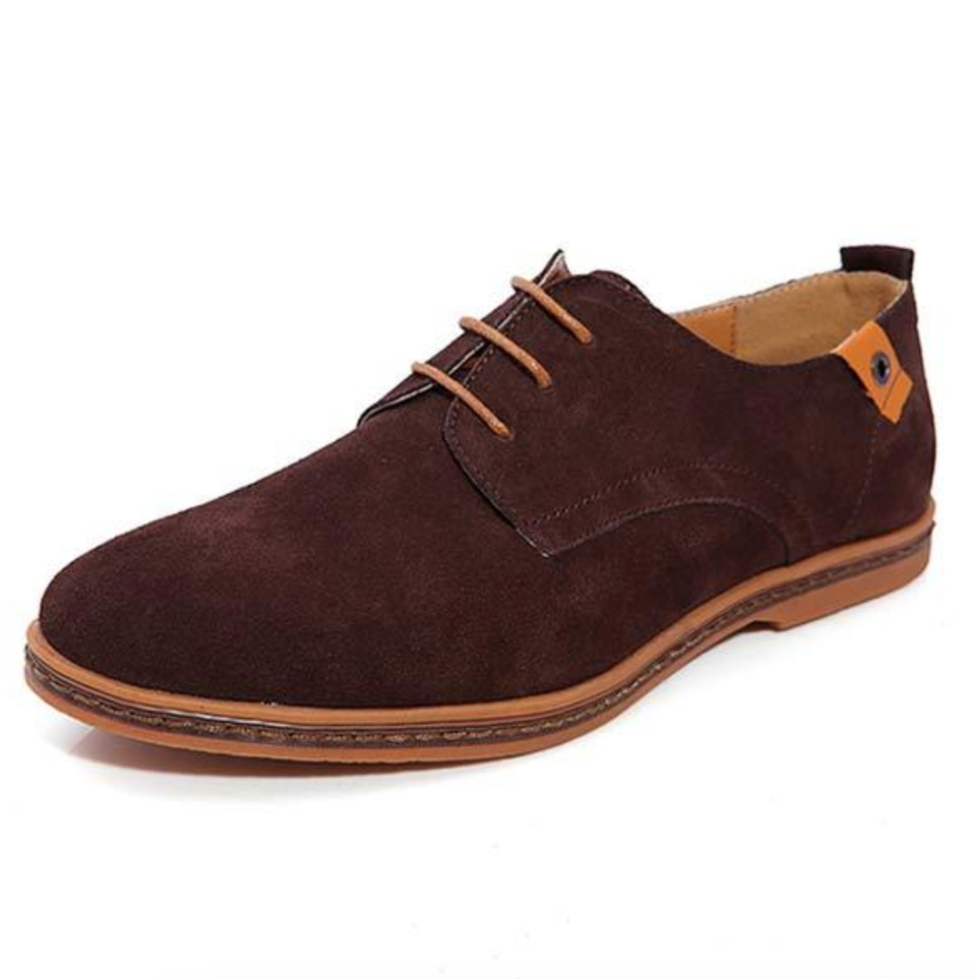 Heren Derby Schoenen Suède Met Vetersluiting – Casual, Office