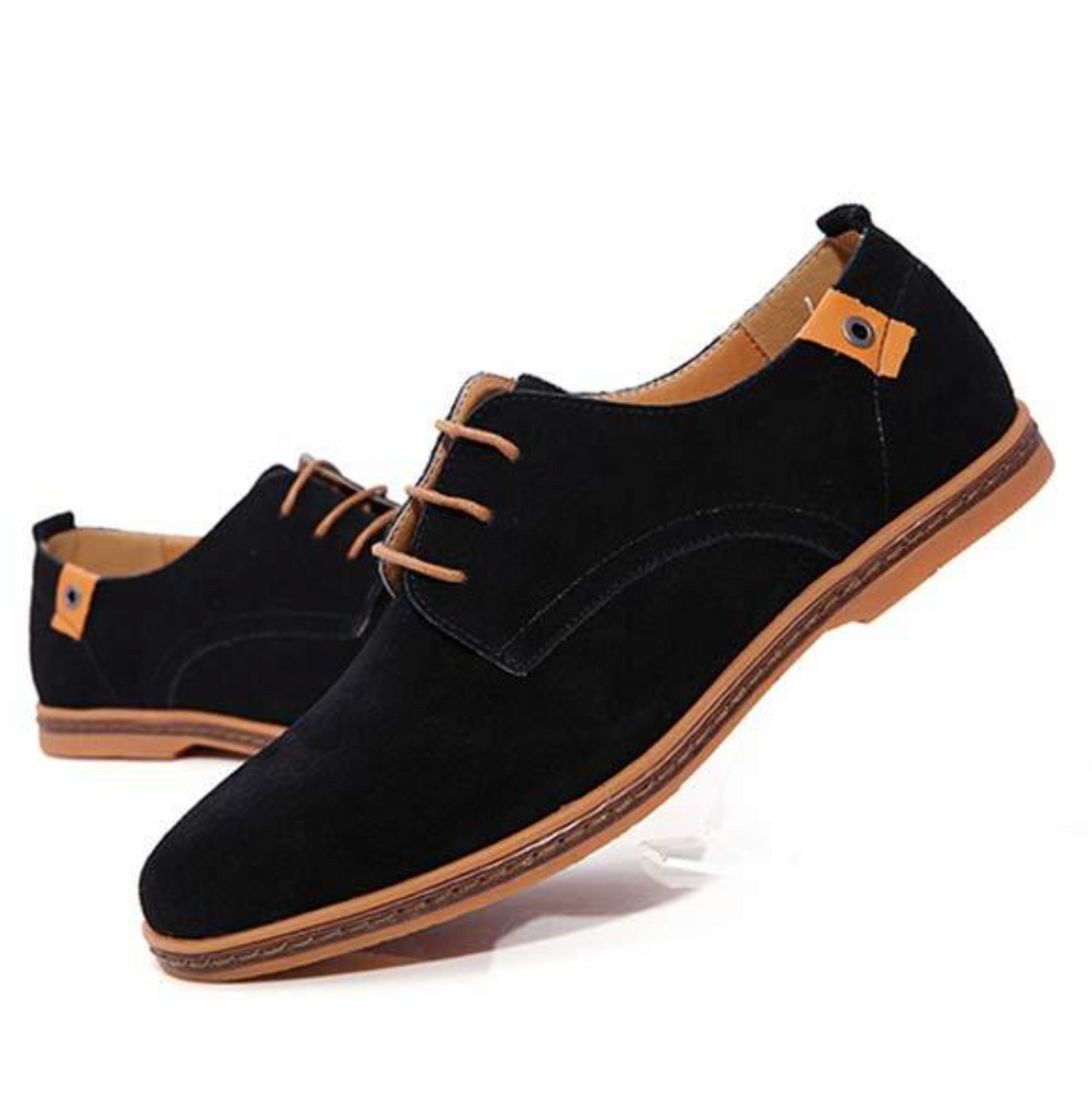 Heren Derby Schoenen Suède Met Vetersluiting – Casual, Office