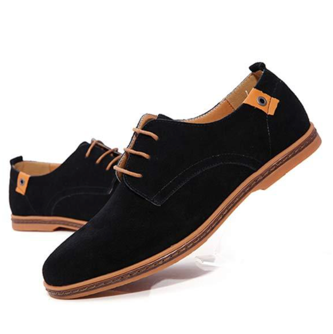 Heren Derby Schoenen Suède Met Vetersluiting – Casual, Office