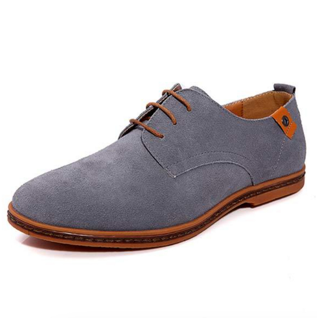 Heren Derby Schoenen Suède Met Vetersluiting – Casual, Office