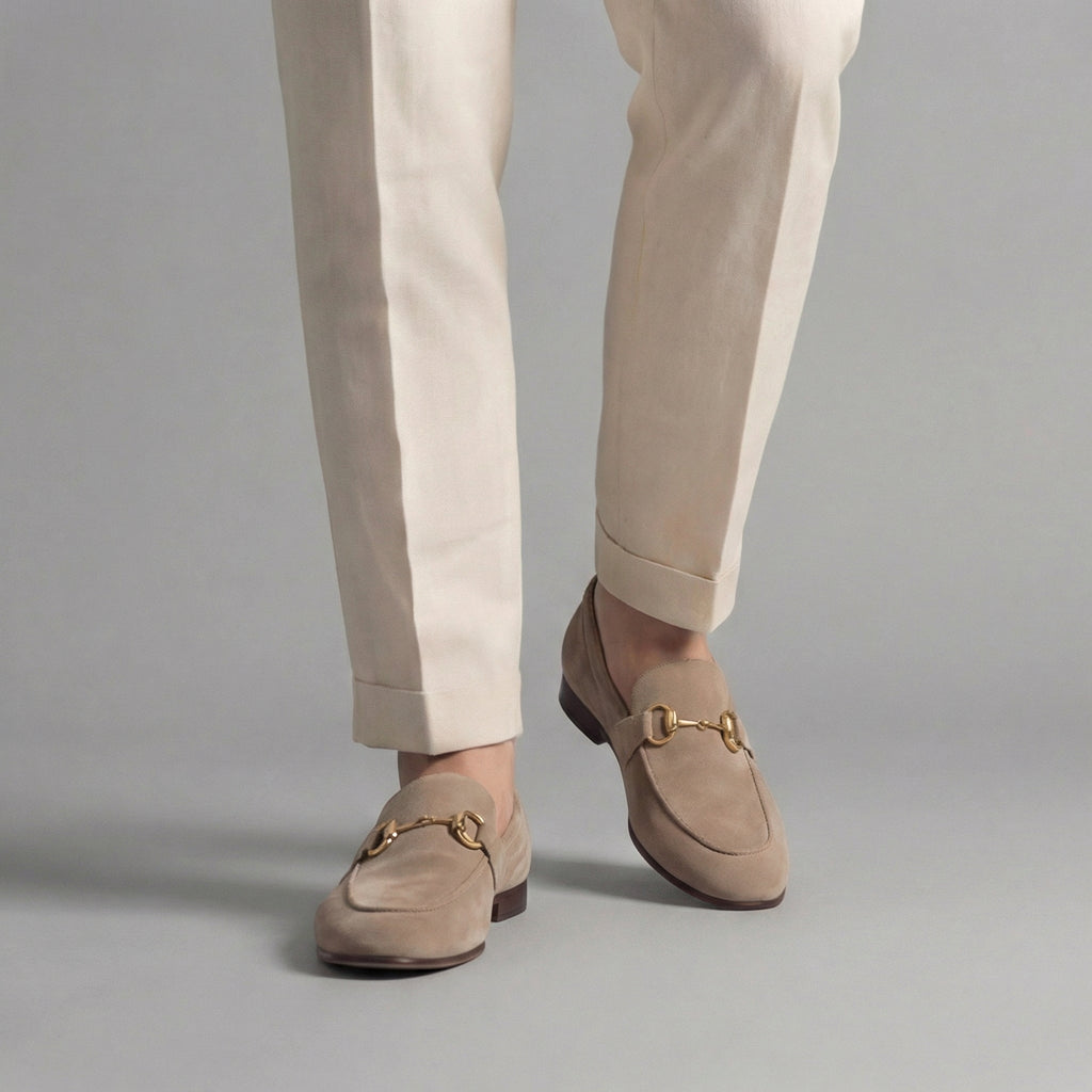 Men's Suede Horsebit Detail Loafers – Casual, Formal