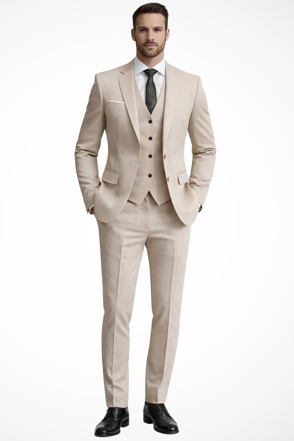 Men's Tailored Three-Piece Summer Wedding Suit - Lightweight Fabric, Formal Attire