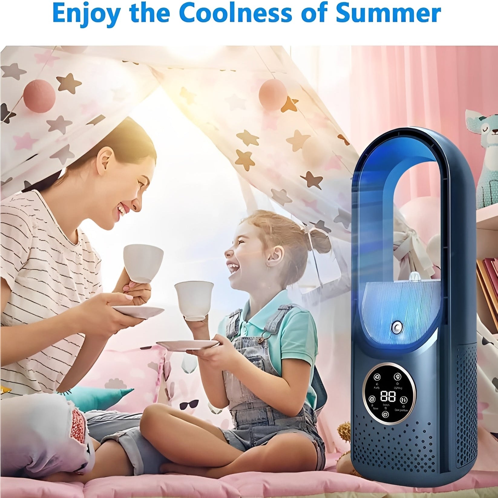 Portable 3-in-1 Air Cooler with Humidifier, Silent Motor – Office, Night Use