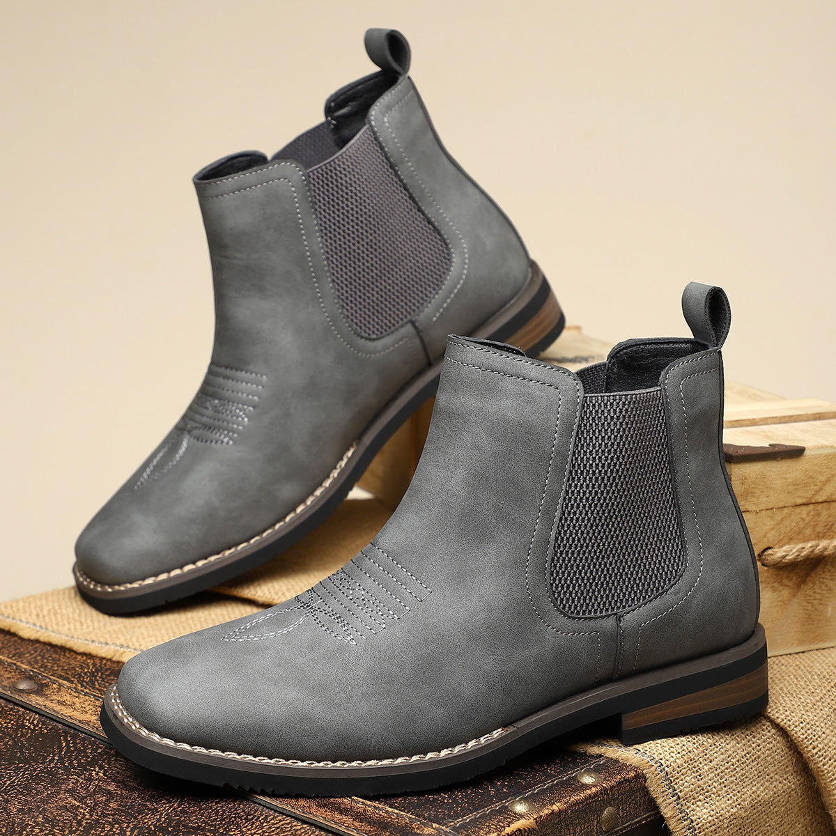 Leather Ankle Boot for Men - Timeless Design for Casual and Formal Wear