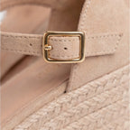 Women's Closed-Toe Wedge Sandals with Ankle Strap – Summer, Casual