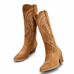 Women’s Cowboy Boots – Suede, Block Heel – Casual, Western Style