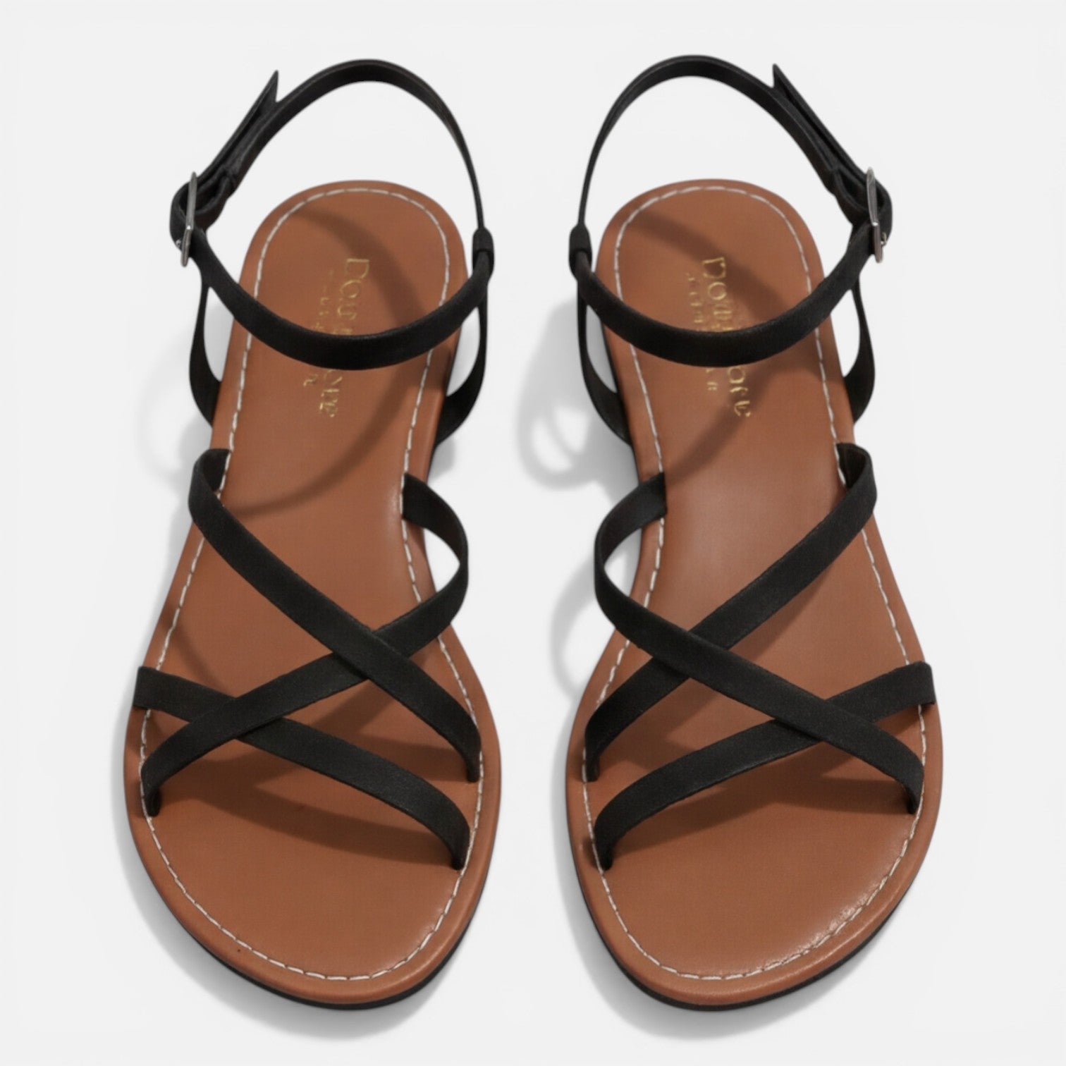 Leren Sandalen Dames Plat Met Enkelbandje – Casual, Zomer