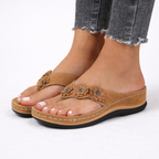 Women’s Floral Orthopedic Sandals – Cushioned Support, Summer Comfort