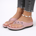 Women’s Floral Orthopedic Sandals – Cushioned Support, Summer Comfort