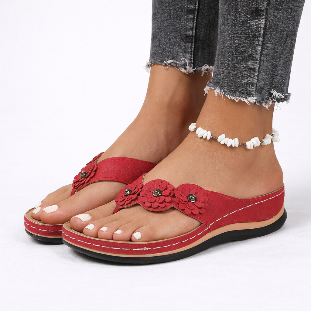 Women’s Floral Orthopedic Sandals – Cushioned Support, Summer Comfort