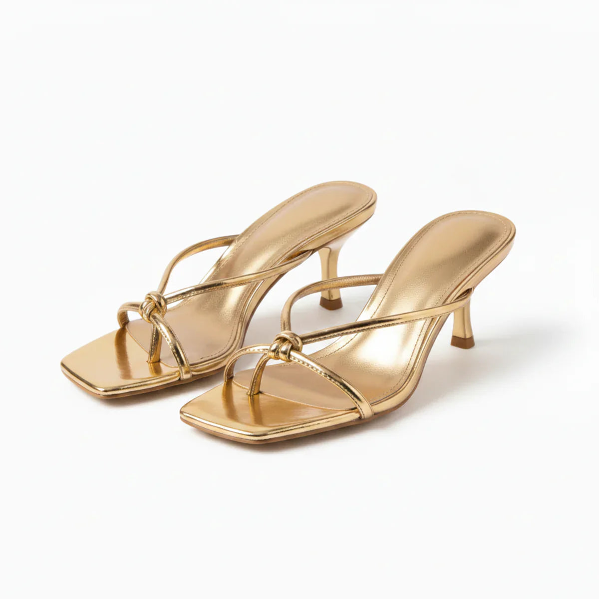 Women’s Heeled Sandals – Orthopedic Knot Strap, Elegant Fit – Casual, Summer