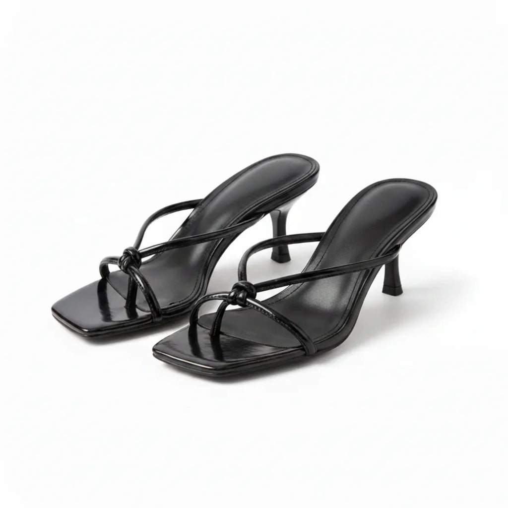 Women’s Heeled Sandals – Orthopedic Knot Strap, Elegant Fit – Casual, Summer