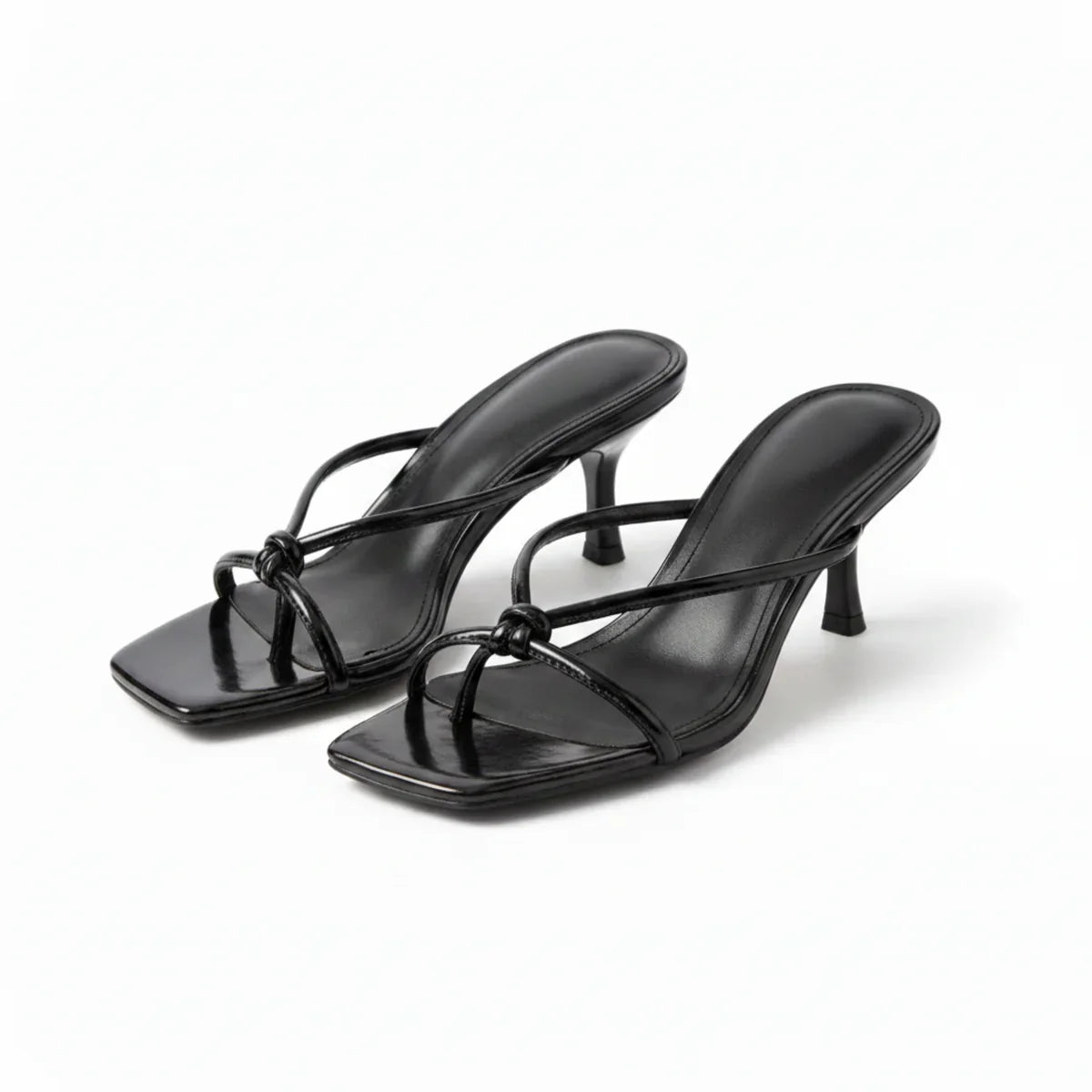 Women’s Heeled Sandals – Orthopedic Knot Strap, Elegant Fit – Casual, Summer