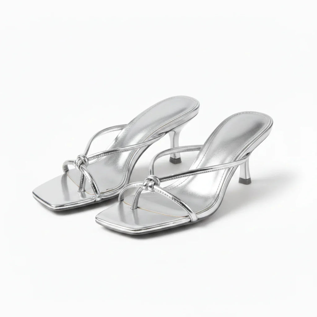 Women’s Heeled Sandals – Orthopedic Knot Strap, Elegant Fit – Casual, Summer