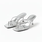 Women’s Heeled Sandals – Orthopedic Knot Strap, Elegant Fit – Casual, Summer