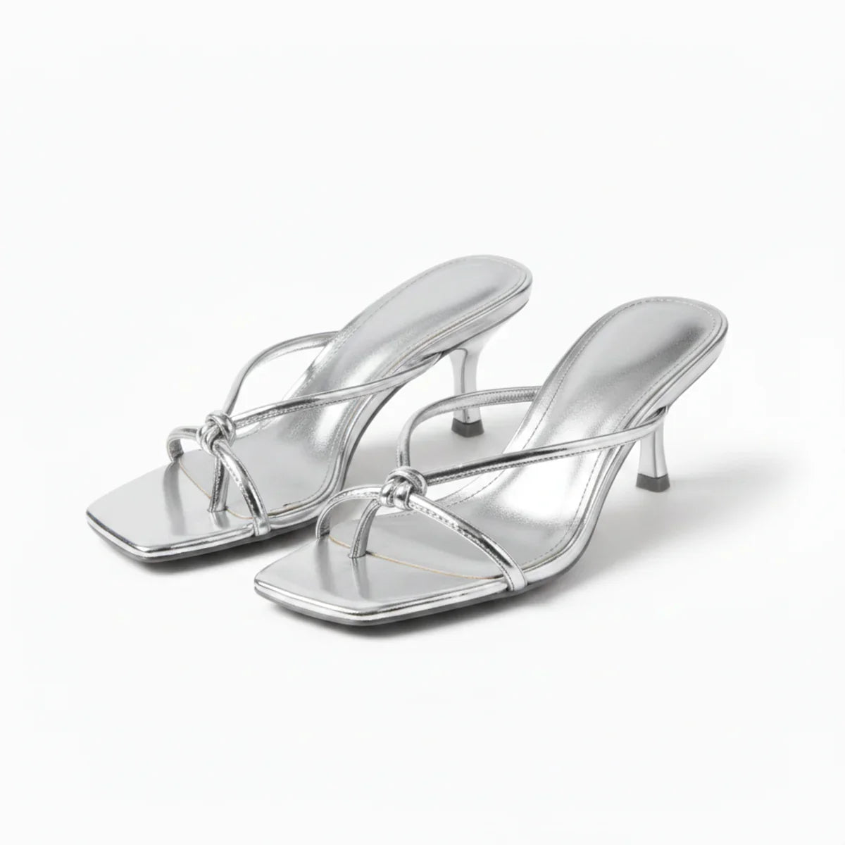 Women’s Heeled Sandals – Orthopedic Knot Strap, Elegant Fit – Casual, Summer