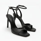 Women’s High Heel Sandals – Square Toe, Ankle Strap – Summer, Casual