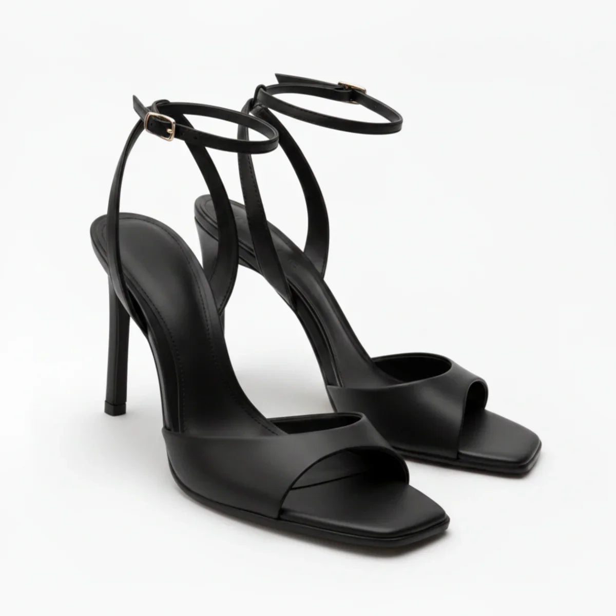 Women’s High Heel Sandals – Square Toe, Ankle Strap – Summer, Casual