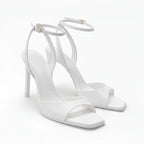 Women’s High Heel Sandals – Square Toe, Ankle Strap – Summer, Casual