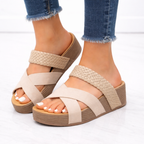 Women’s Orthopedic Sandals – Braided Cross Strap Support, Comfort, Everyday Wear