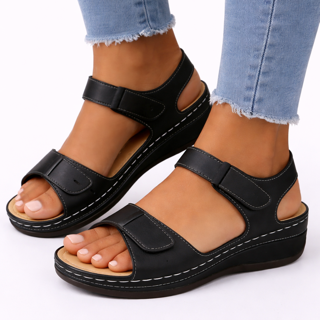 Women’s Orthopedic Walking Sandals – Wedge Heel, Comfort Fit – Casual, Outdoor