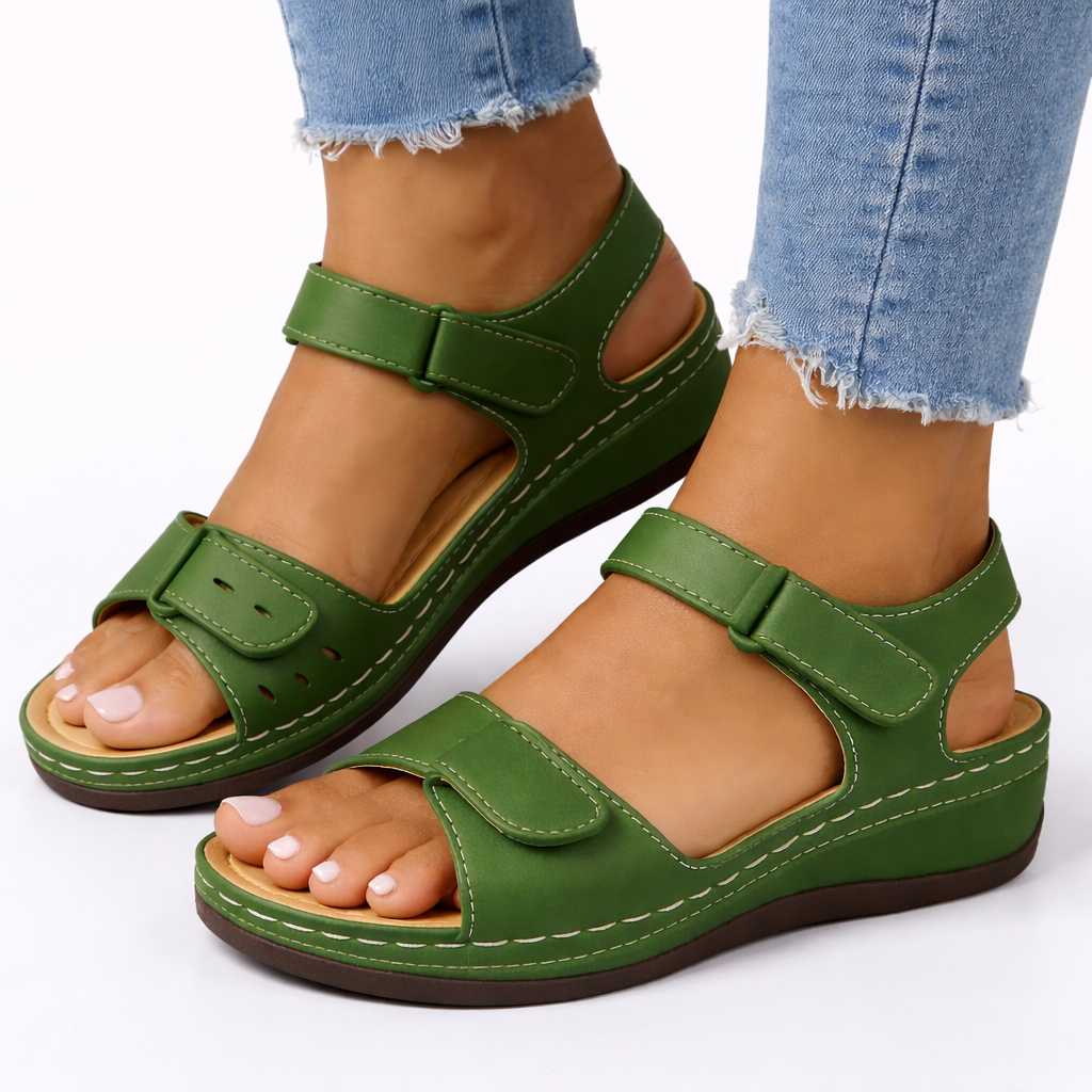 Women’s Orthopedic Walking Sandals – Wedge Heel, Comfort Fit – Casual, Outdoor