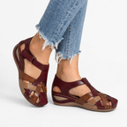 Women's Orthopedic Wedge Sandals in Leather – Comfort, Casual Wear