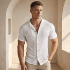 Men's Waffle Knit Short Sleeve Shirt - Casual Comfort for Everyday Wear