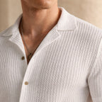 Men's Waffle Knit Short Sleeve Shirt - Casual Comfort for Everyday Wear