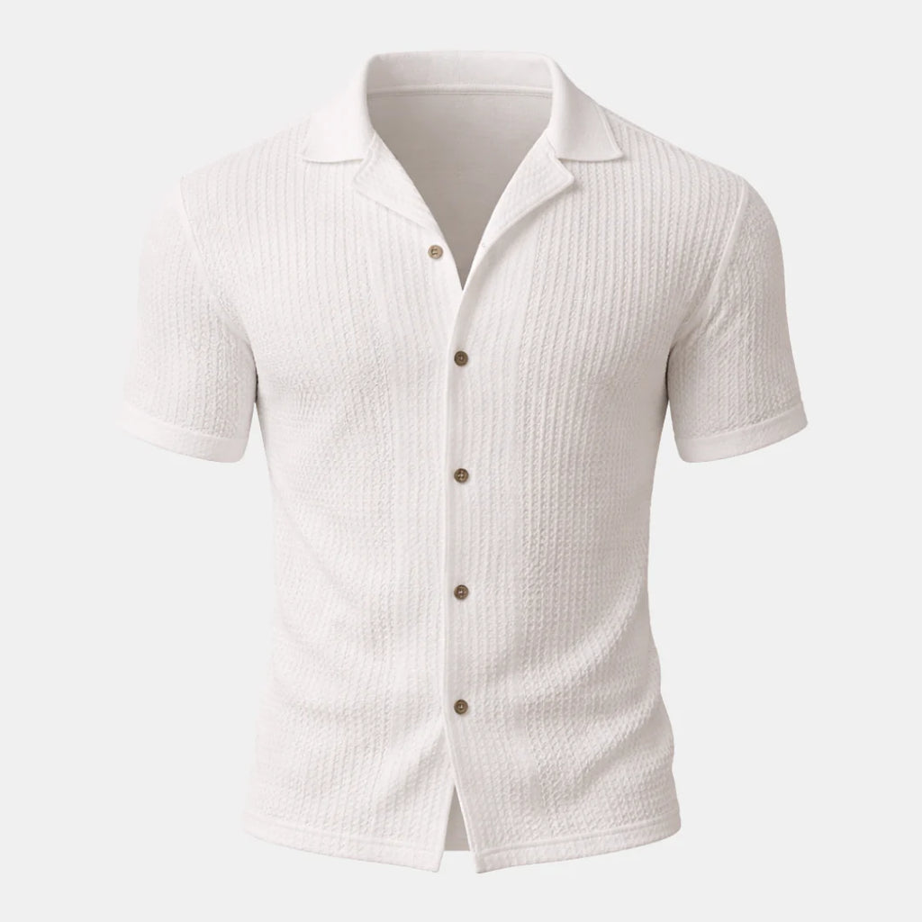 Men's Waffle Knit Short Sleeve Shirt - Casual Comfort for Everyday Wear