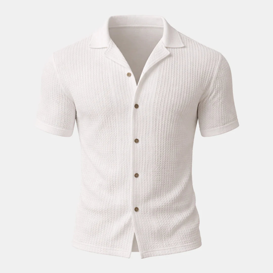 Men's Waffle Knit Short Sleeve Shirt - Casual Comfort for Everyday Wear