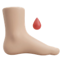 Foot with blood drop