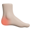 Foot with highlighted heel