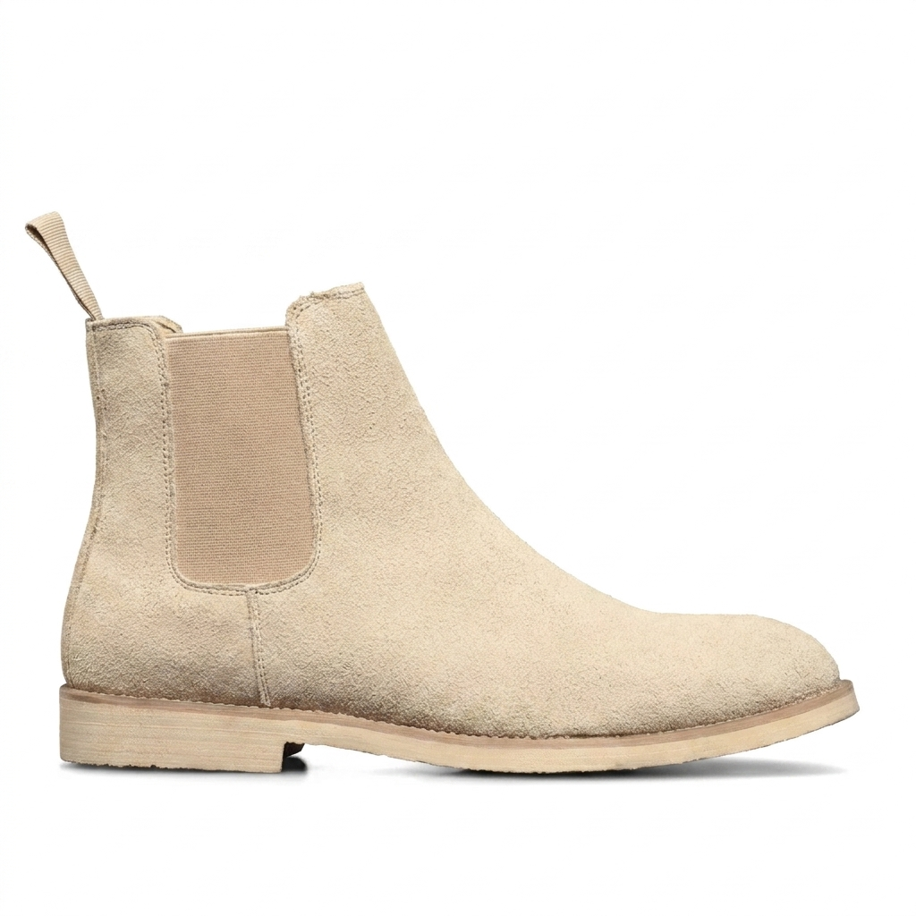 Cream Suede Men's Chelsea Boots UK – Classic Footwear for Smart Casual & Evening Wear