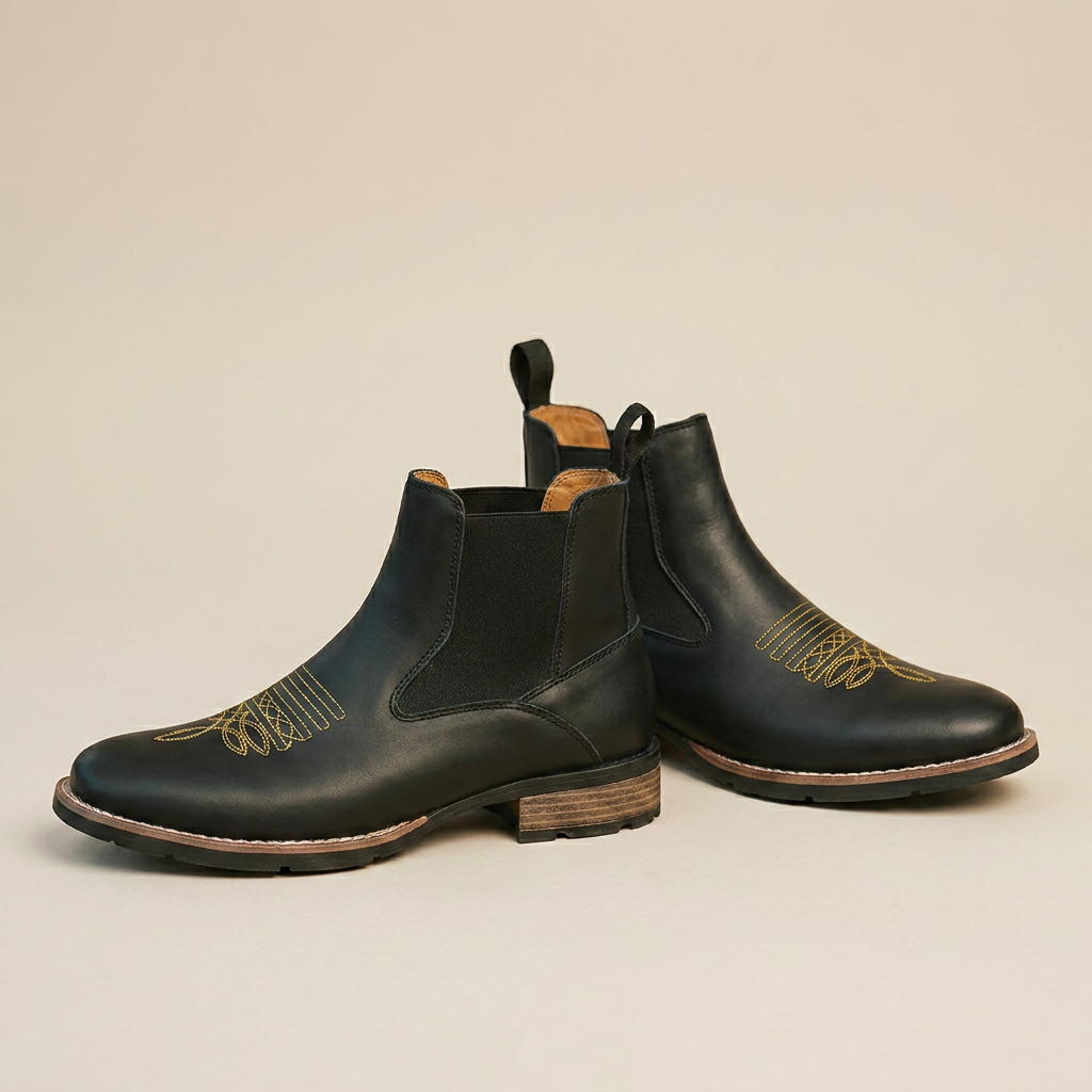 Black Leather Chelsea Boots for Men – Elegant Comfort for Everyday & Smart Casual Wear