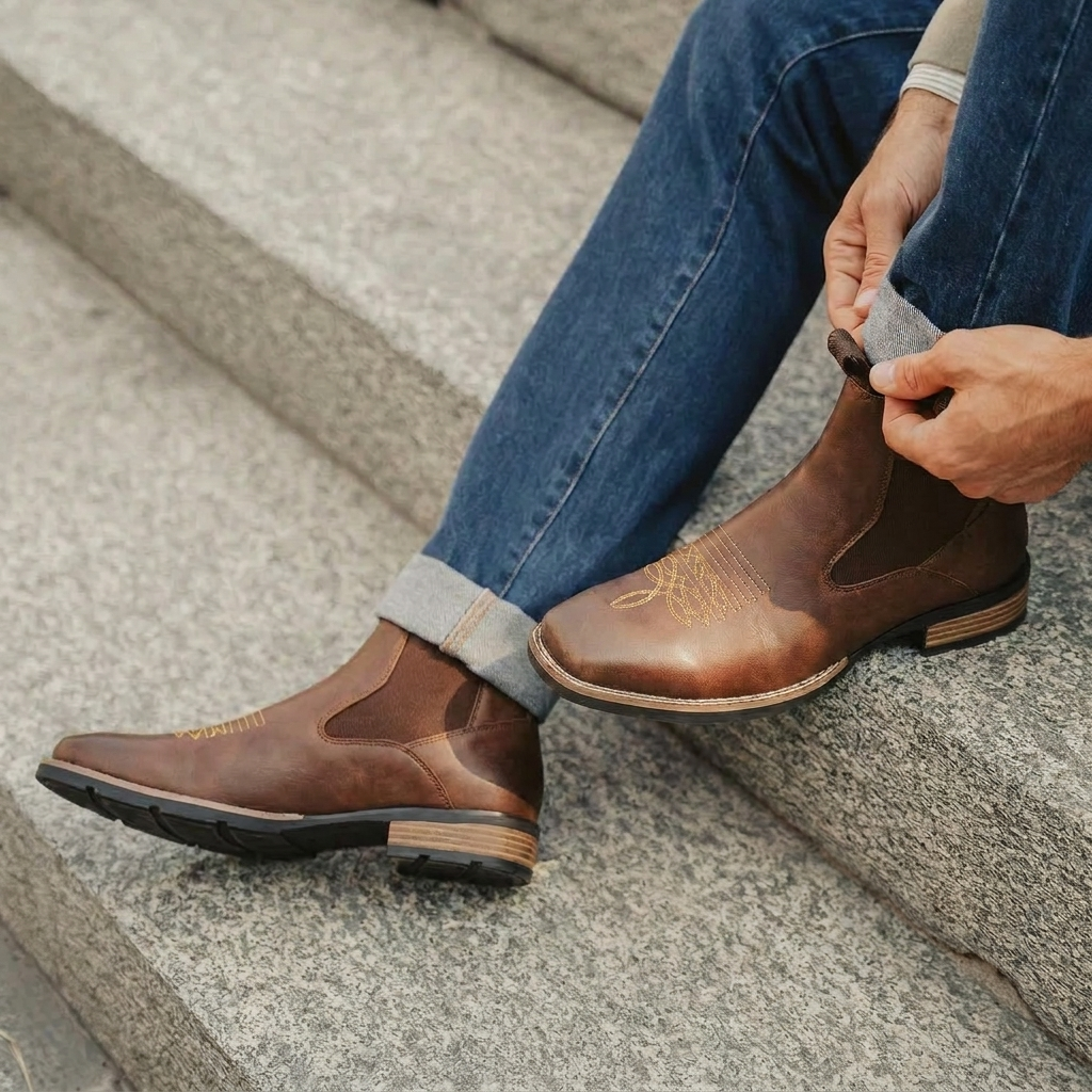 Leather Ankle Boots for Men – Classic Handmade Style for Casual and Business Outfits