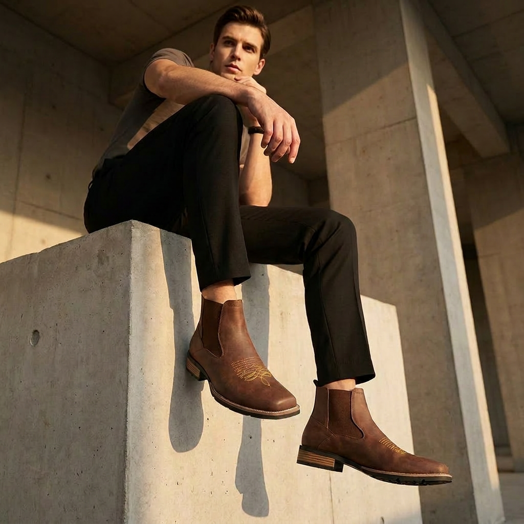 Leather Ankle Boots for Men – Classic Handmade Style for Casual and Business Outfits